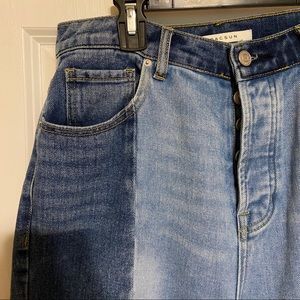 PacSun High Rise Straight Leg Two-Tone Jeans